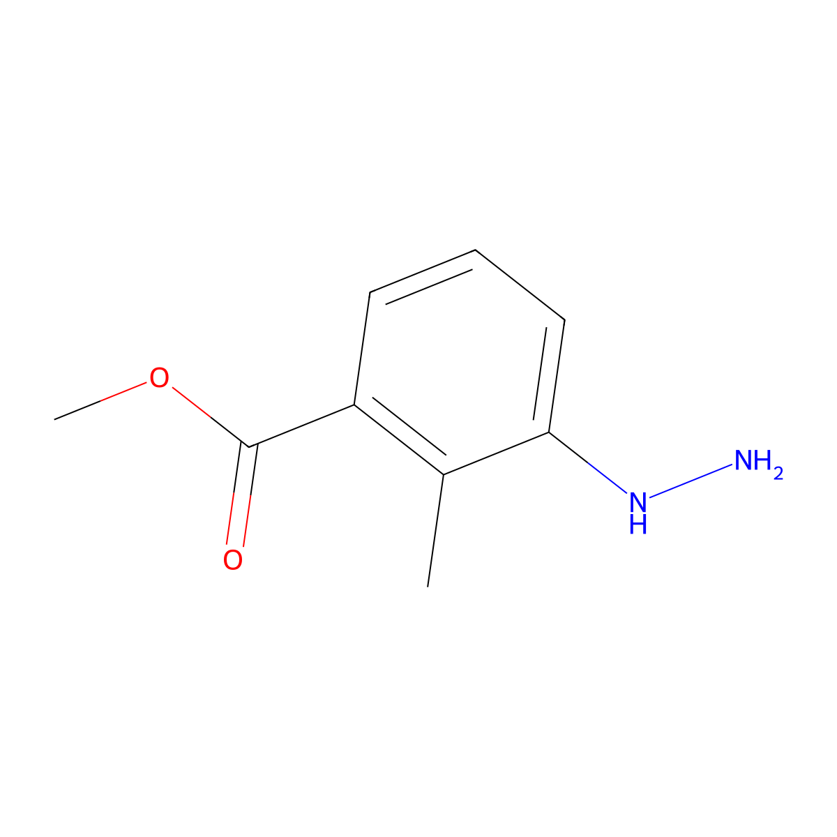 Methyl 3-hydrazinyl-2-methylbenzoate molecular structure, CAS 1388057-36-0