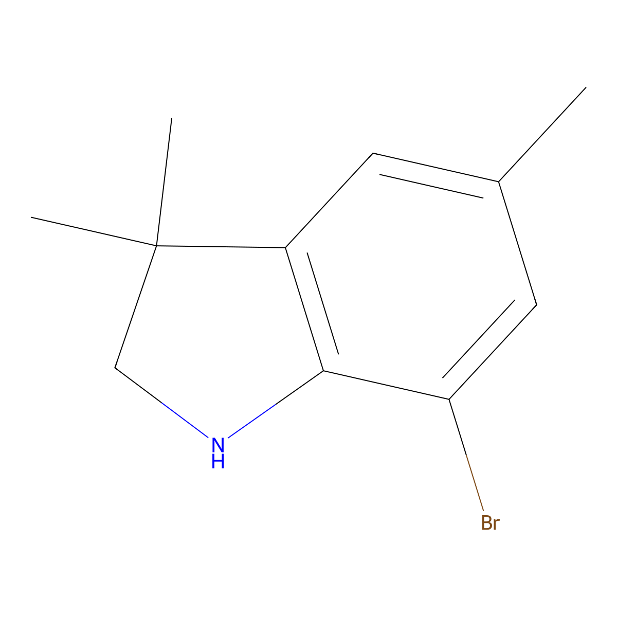 7-Bromo-3,3,5-trimethyl-2,3-dihydro-1H-indole molecular structure, CAS 1388057-37-1