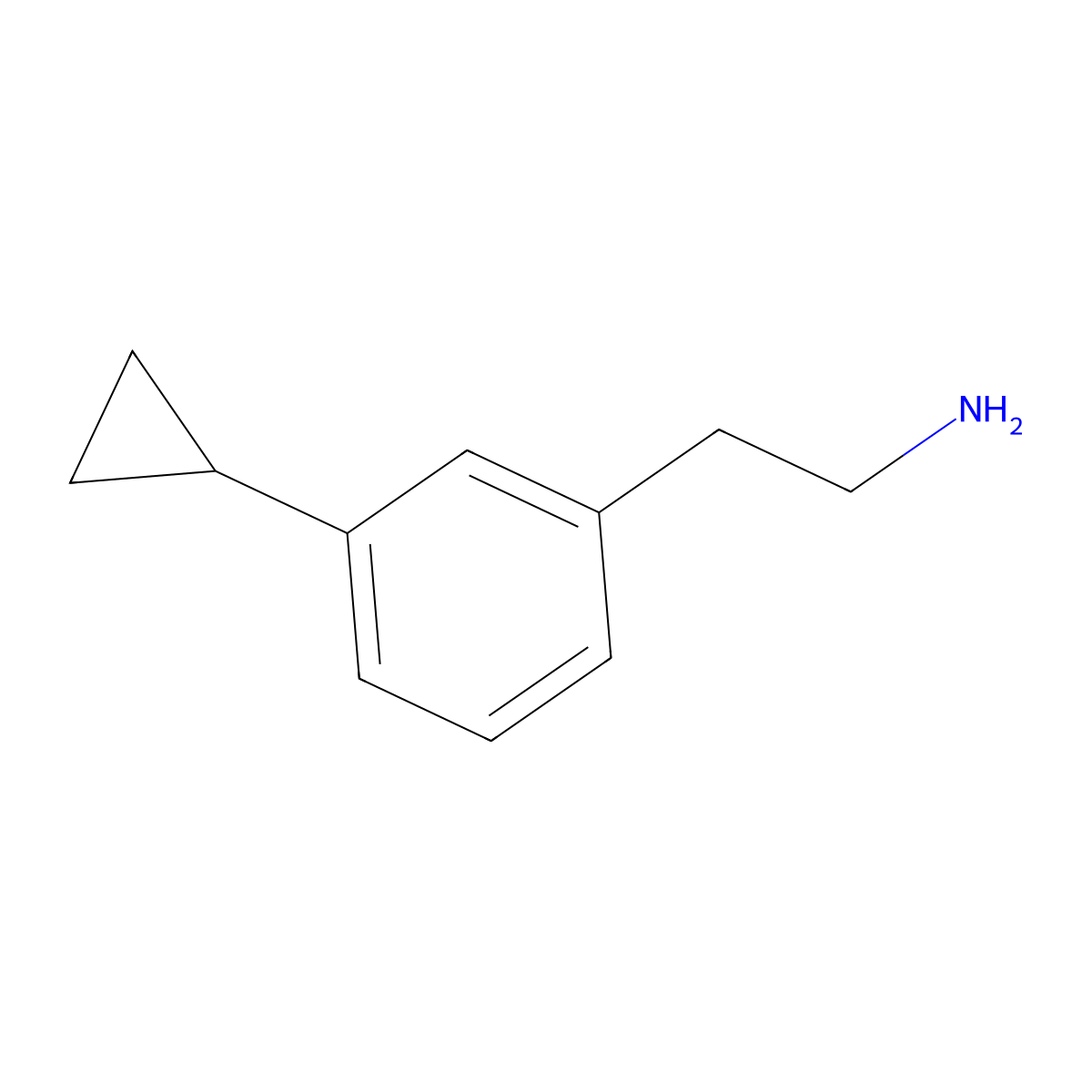 2-(3-Cyclopropylphenyl)ethan-1-amine molecular structure, CAS 1388057-55-3