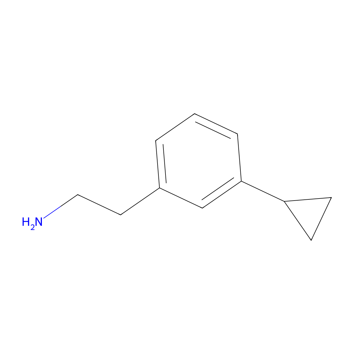 2-(3-Cyclopropylphenyl)ethan-1-amine molecular structure, CAS 1388057-55-3