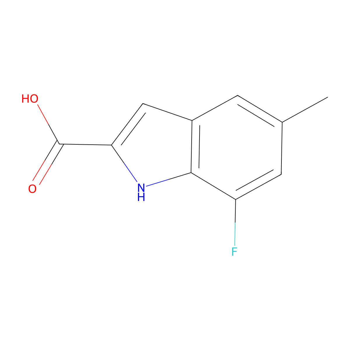 7-Fluoro-5-methyl-1H-indole-2-carboxylic acid molecular structure, CAS 1388058-34-1