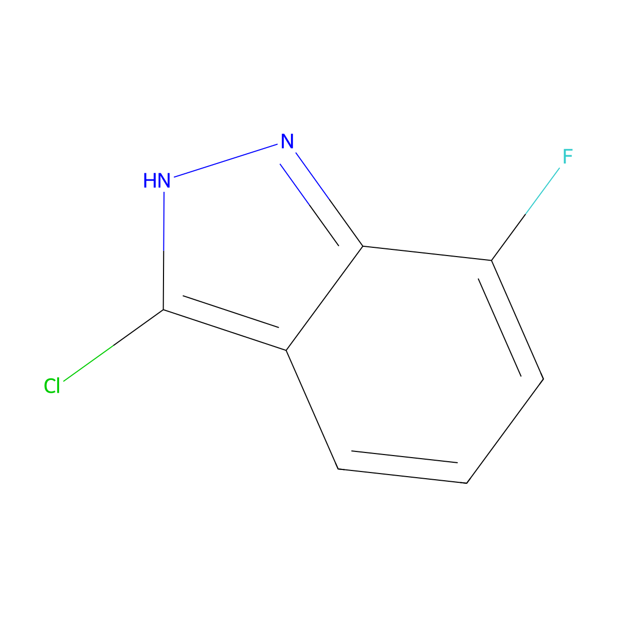 3-Chloro-7-fluoro-1H-indazole molecular structure, CAS 1388058-48-7