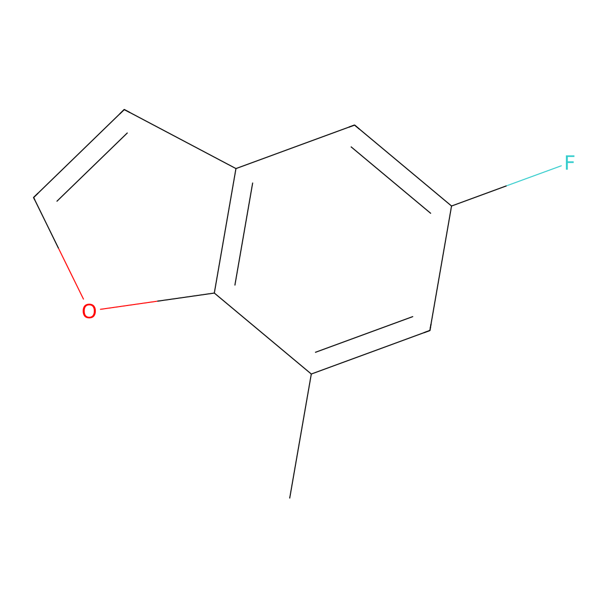 5-Fluoro-7-methyl-1-benzofuran molecular structure, CAS 1388059-58-2