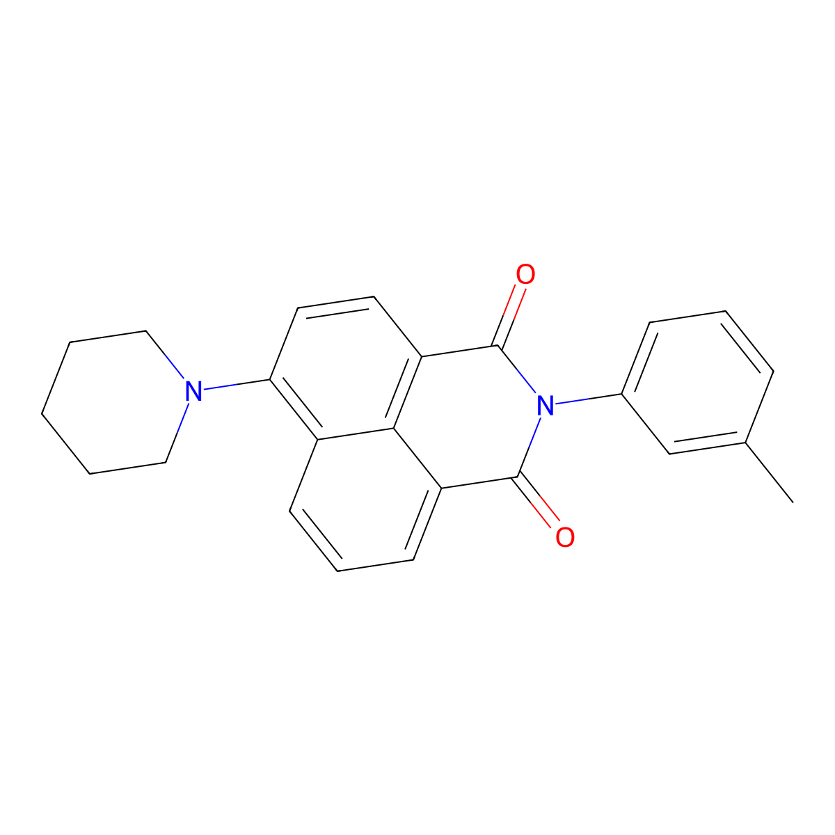 2-(3-Methylphenyl)-6-piperidin-1-ylbenzo[de]isoquinoline-1,3-dione molecular structure, CAS 138806-06-1