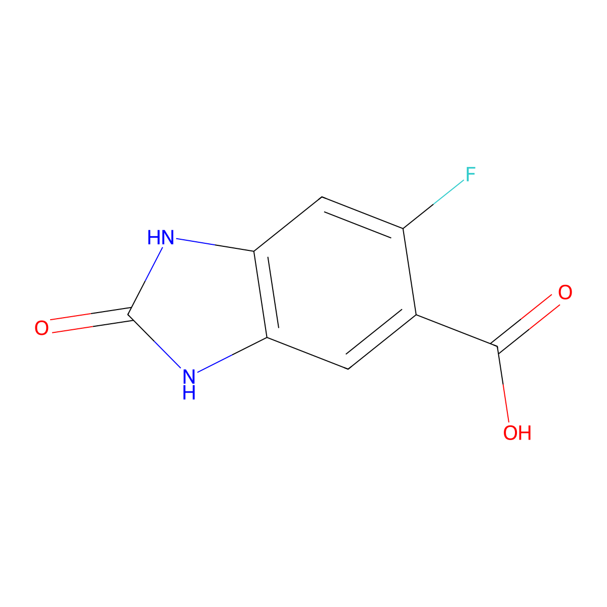 6-Fluoro-2-oxo-2,3-dihydro-1H-benzo[d]imidazole-5-carboxylic acid molecular structure, CAS 1388060-01-2