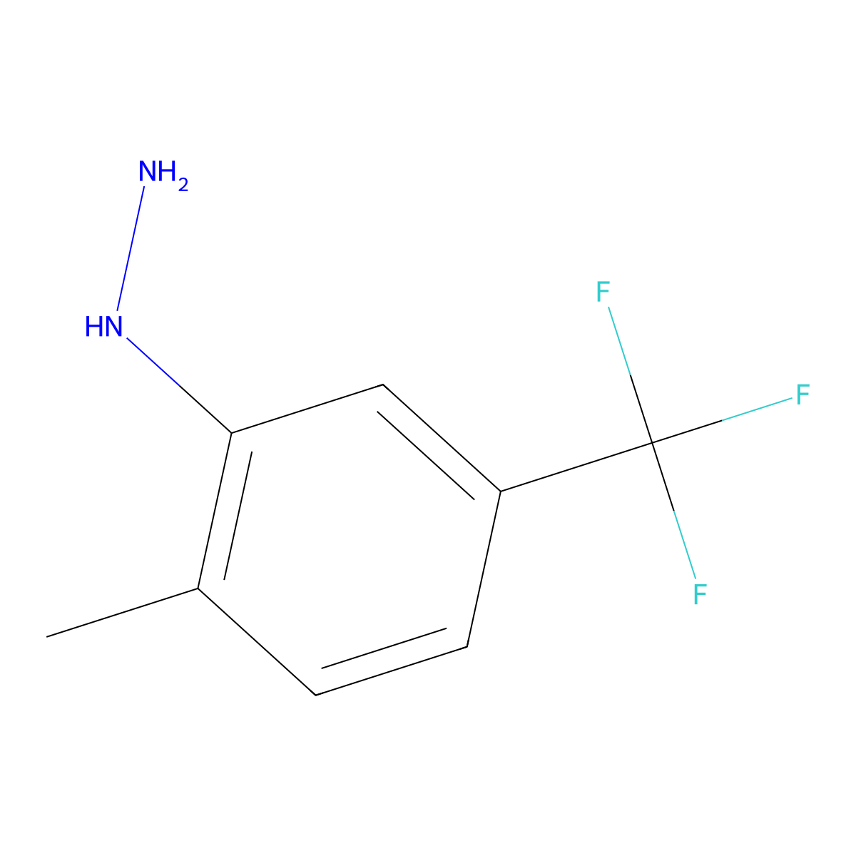 (2-Methyl-5-(trifluoromethyl)phenyl)hydrazine molecular structure, CAS 1388060-78-3