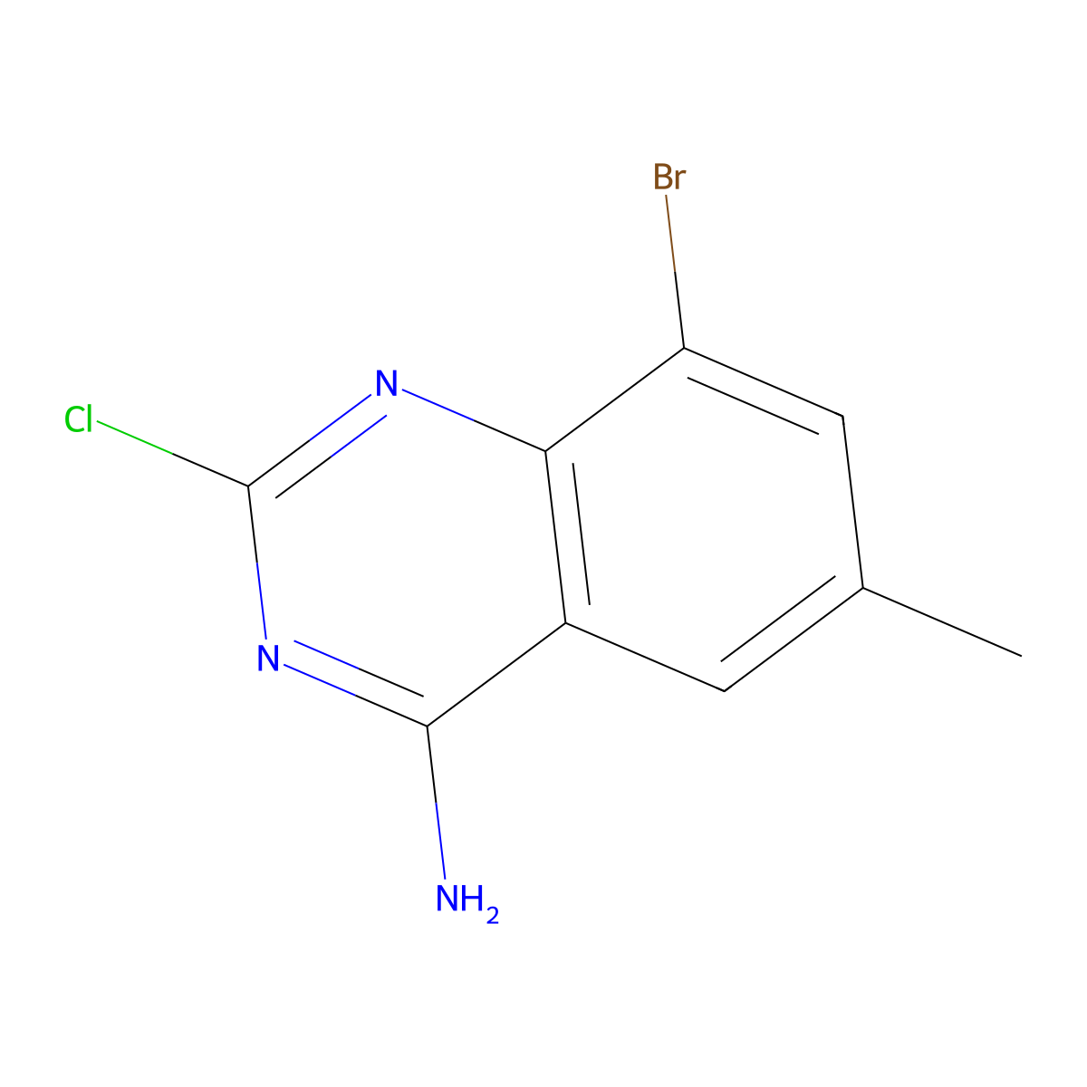 8-Bromo-2-chloro-6-methylquinazolin-4-amine molecular structure, CAS 1388061-92-4