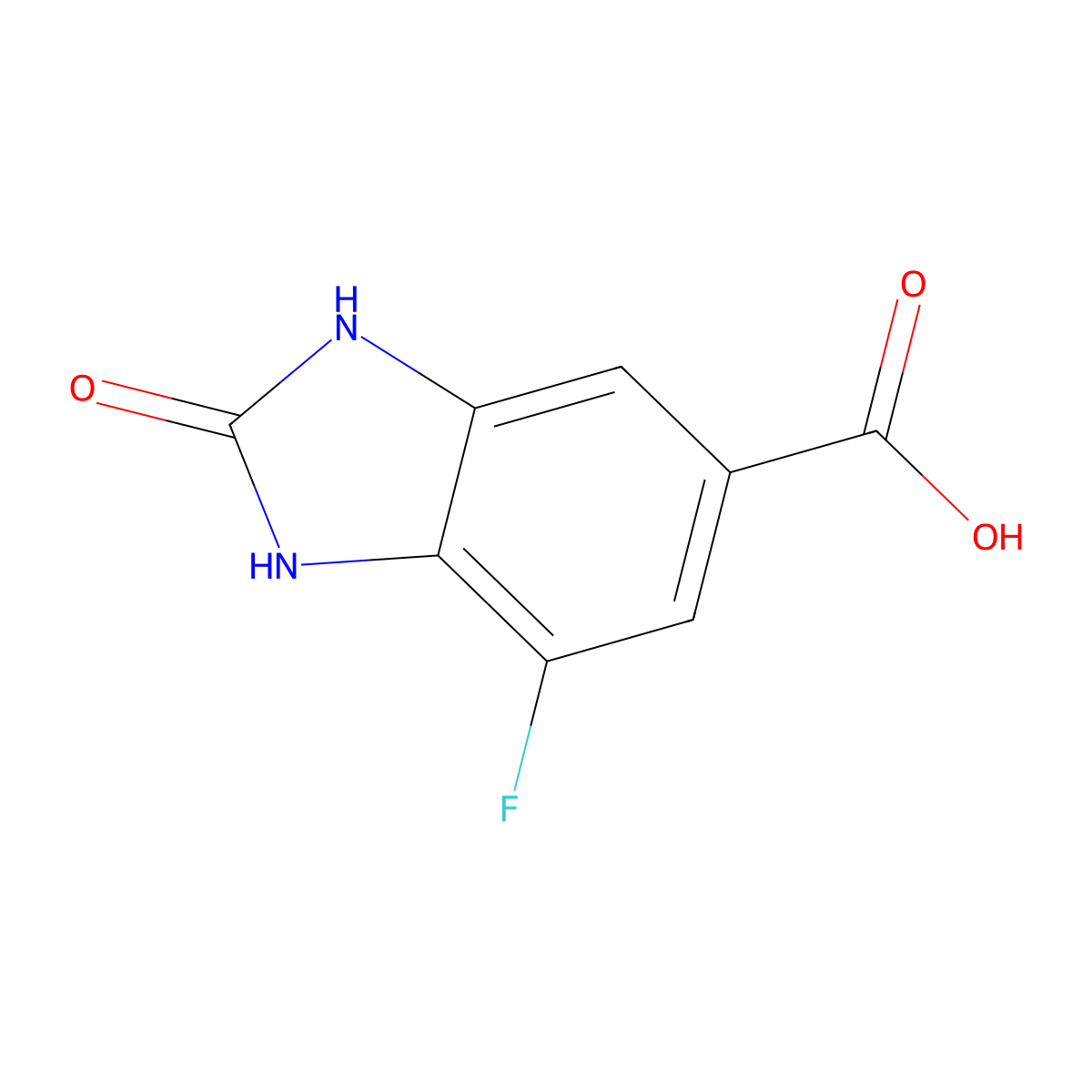 7-fluoro-2-oxo-2,3-dihydro-1H-1,3-benzodiazole-5-carboxylic acid molecular structure, CAS 1388063-12-4