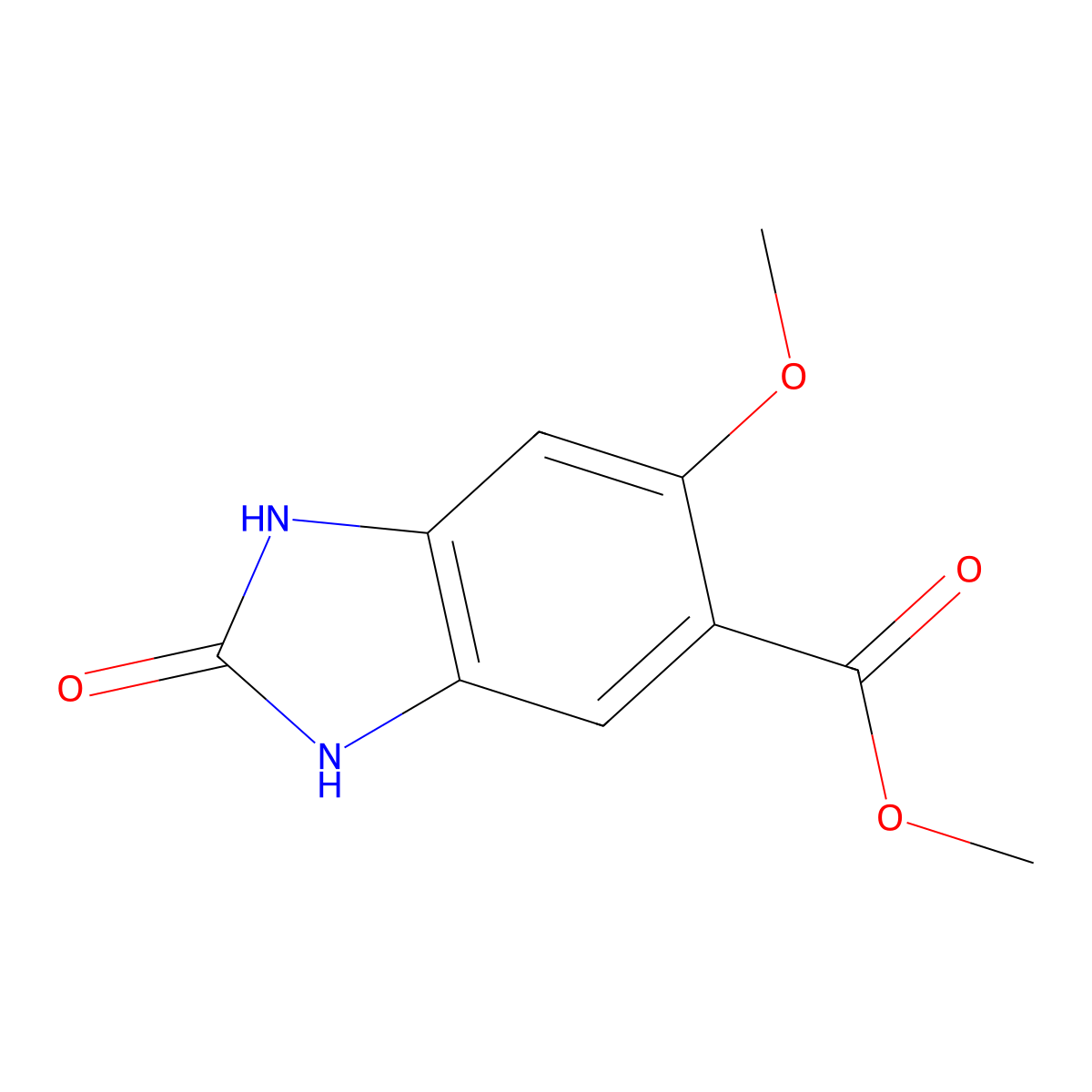 methyl 6-methoxy-2-oxo-2,3-dihydro-1H-1,3-benzodiazole-5-carboxylate molecular structure, CAS 1388063-51-1