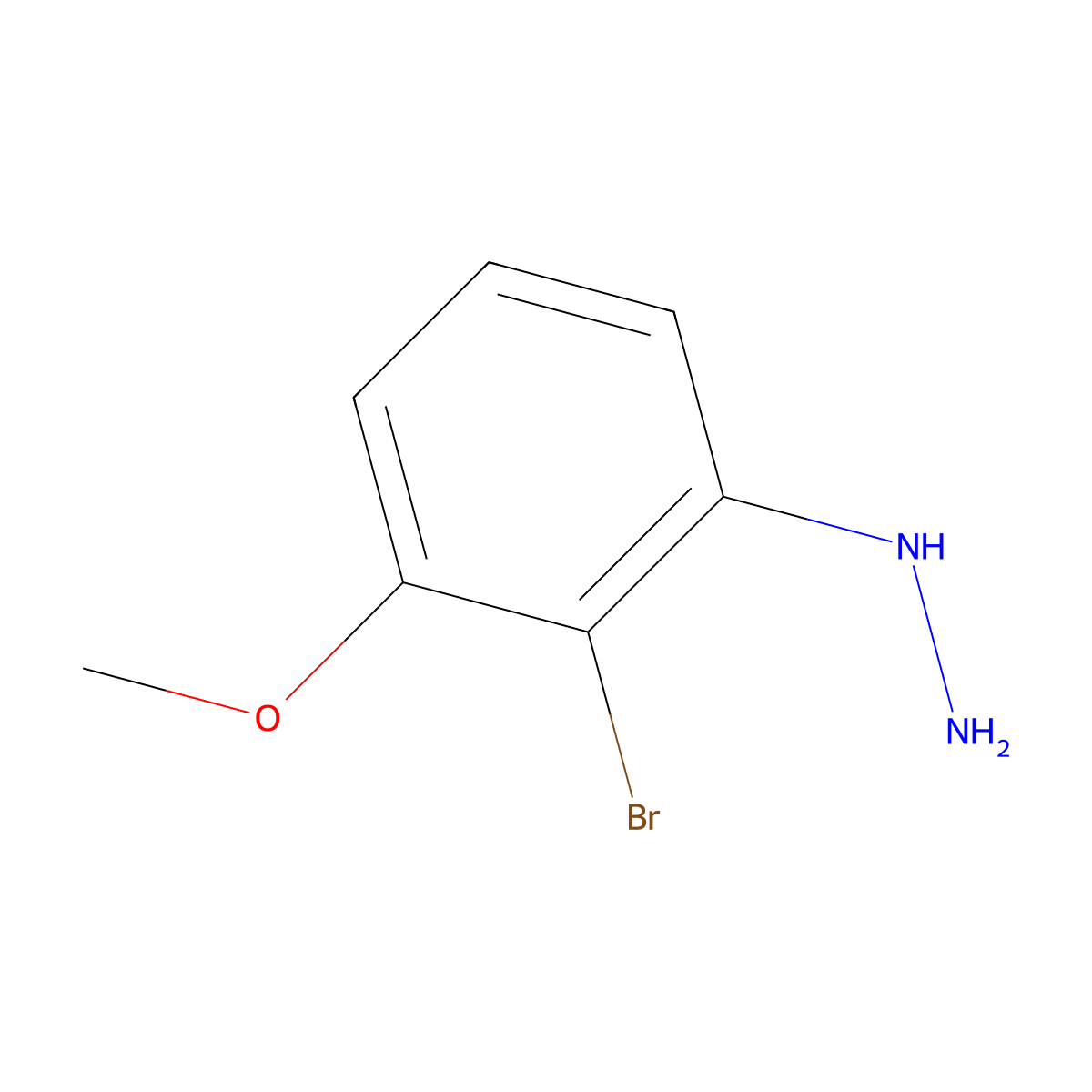 (2-Bromo-3-methoxyphenyl)hydrazine molecular structure, CAS 1388065-78-8
