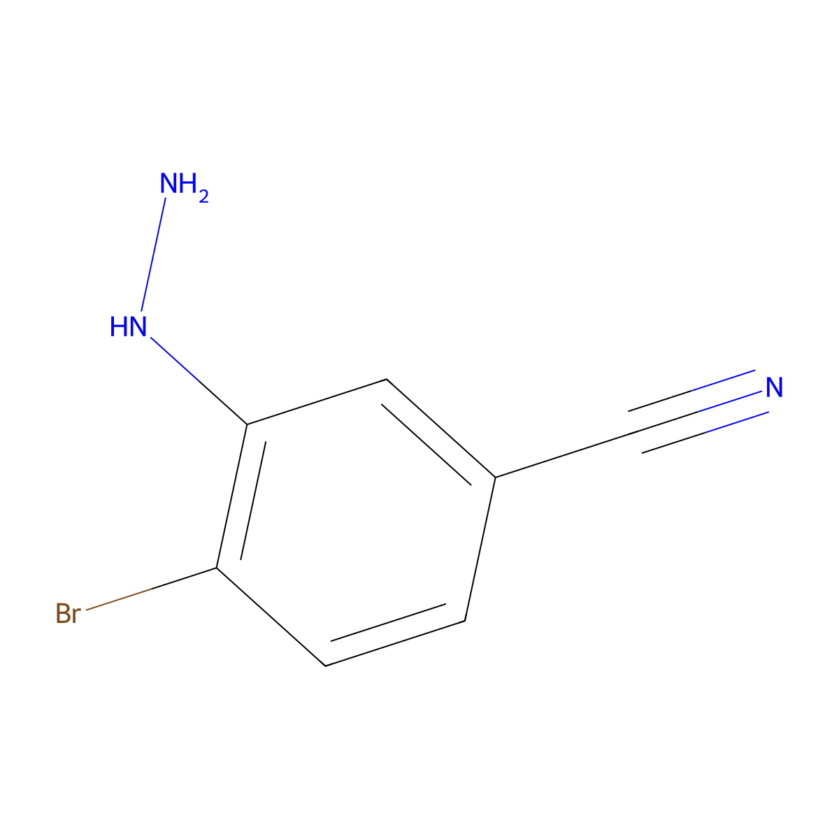 4-Bromo-3-hydrazinylbenzonitrile molecular structure, CAS 1388065-89-1