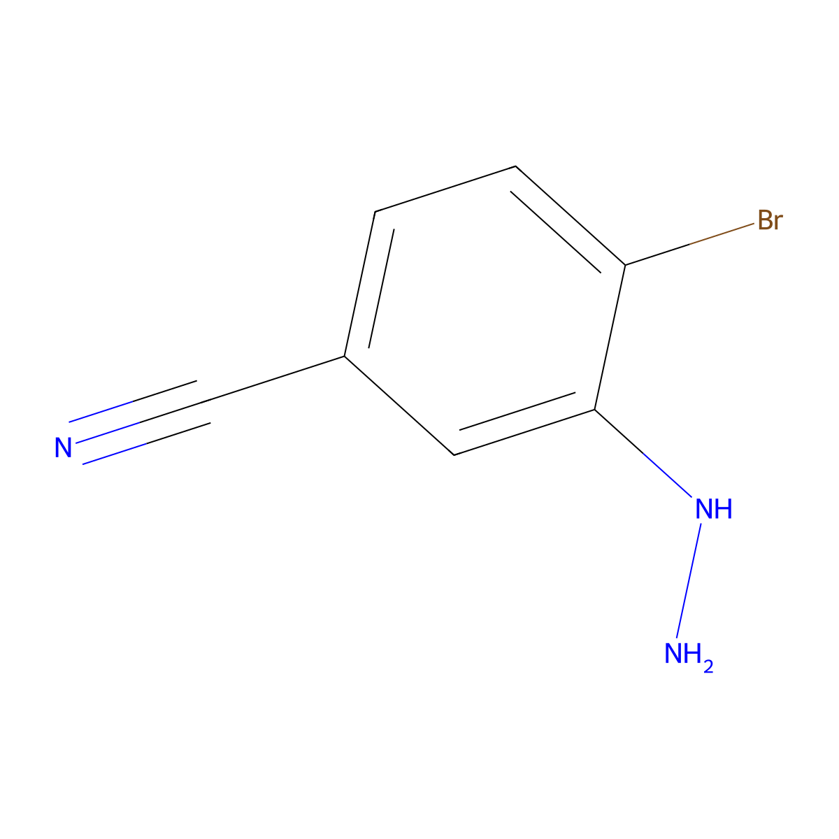 4-Bromo-3-hydrazinylbenzonitrile molecular structure, CAS 1388065-89-1