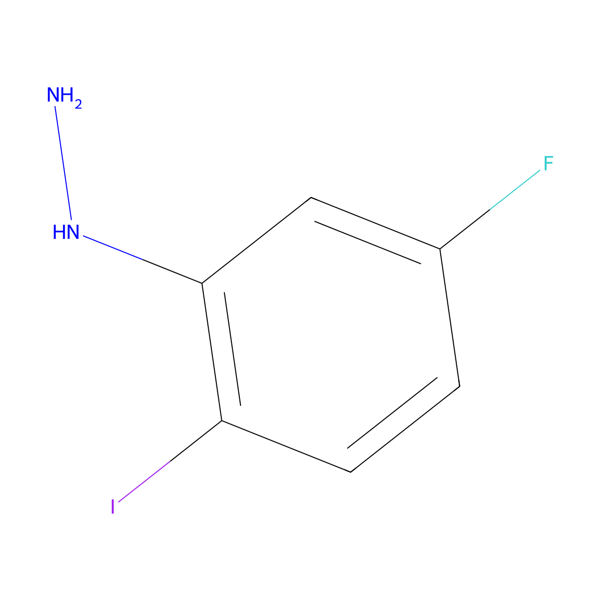 (5-Fluoro-2-iodophenyl)hydrazine molecular structure, CAS 1388068-39-0