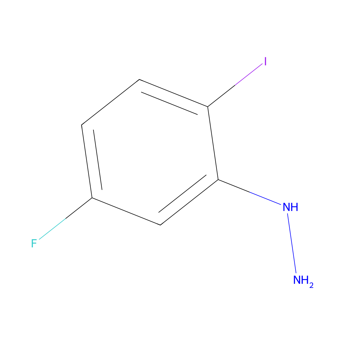 (5-Fluoro-2-iodophenyl)hydrazine molecular structure, CAS 1388068-39-0