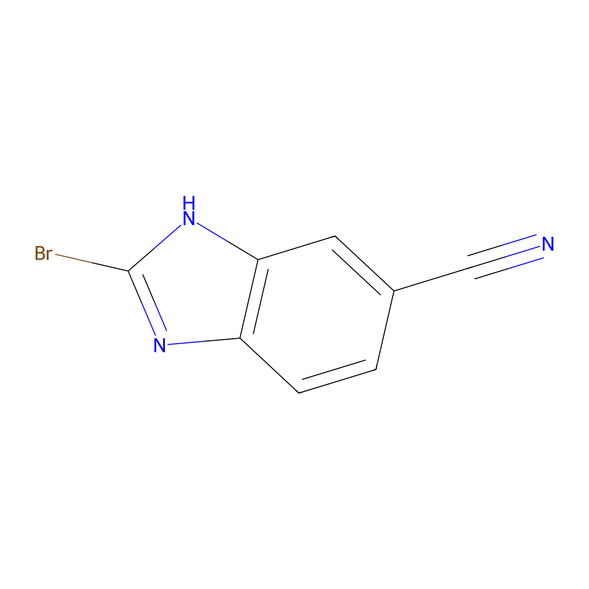 2-bromo-1H-1,3-benzodiazole-6-carbonitrile molecular structure, CAS 1388069-26-8