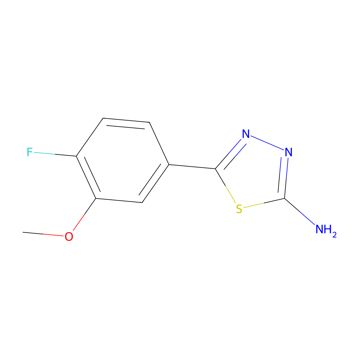 5-(4-Fluoro-3-methoxyphenyl)-1,3,4-thiadiazol-2-amine molecular structure, CAS 1388069-94-0