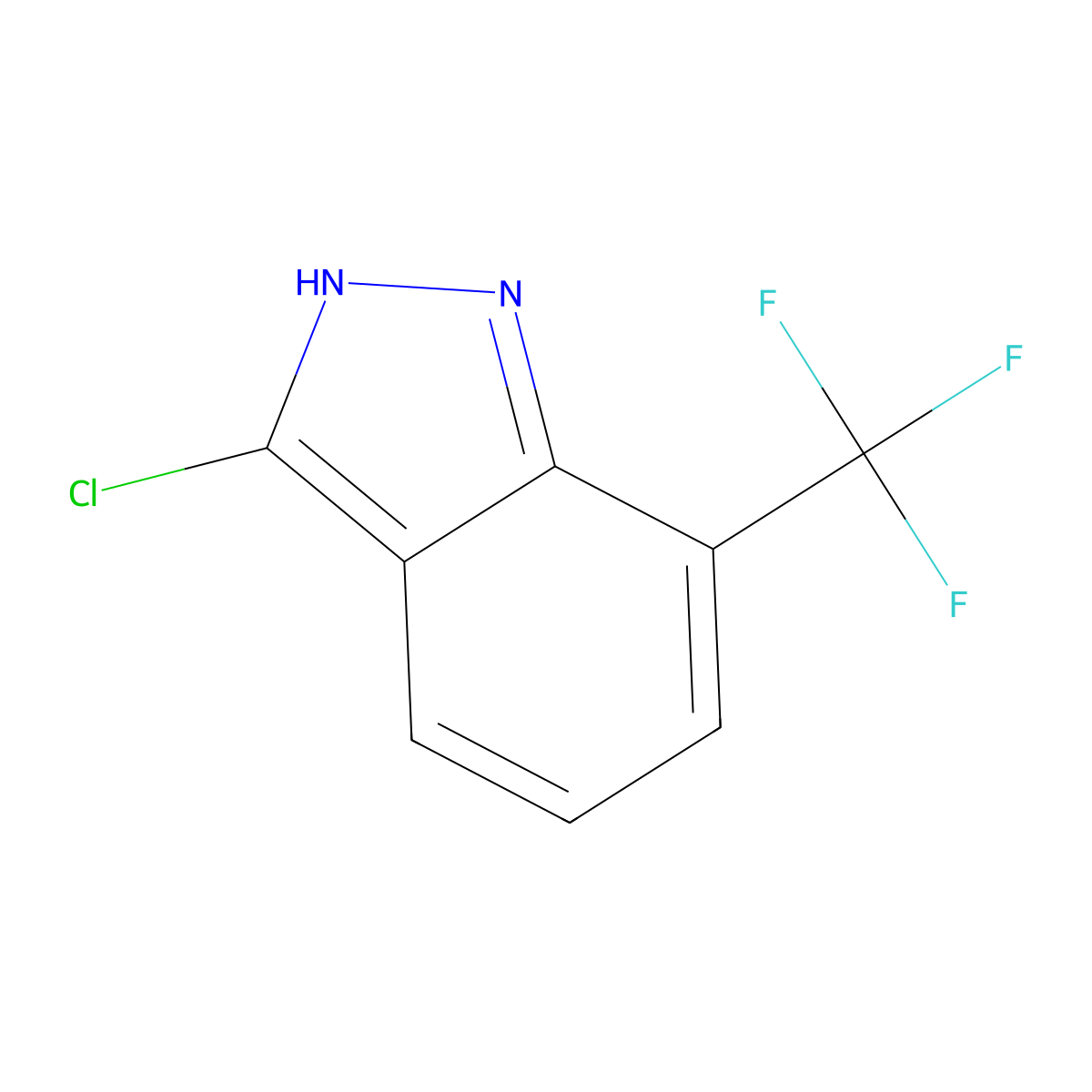 3-chloro-7-(trifluoromethyl)-1H-indazole molecular structure, CAS 1388070-01-6