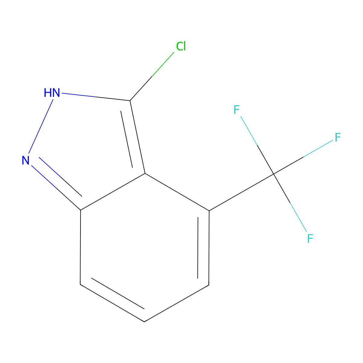3-chloro-4-(trifluoromethyl)-1H-indazole molecular structure, CAS 1388070-12-9