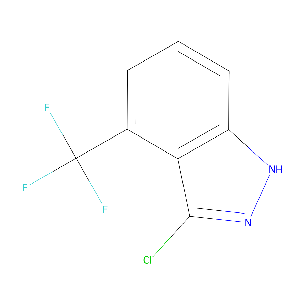 3-chloro-4-(trifluoromethyl)-1H-indazole molecular structure, CAS 1388070-12-9