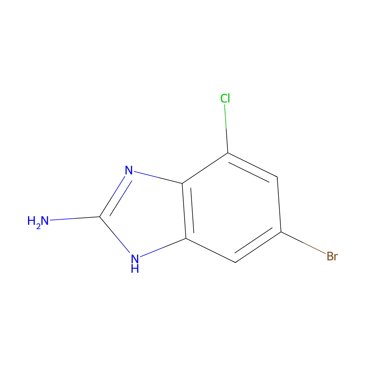5-bromo-7-chloro-1H-1,3-benzodiazol-2-amine molecular structure, CAS 1388070-31-2