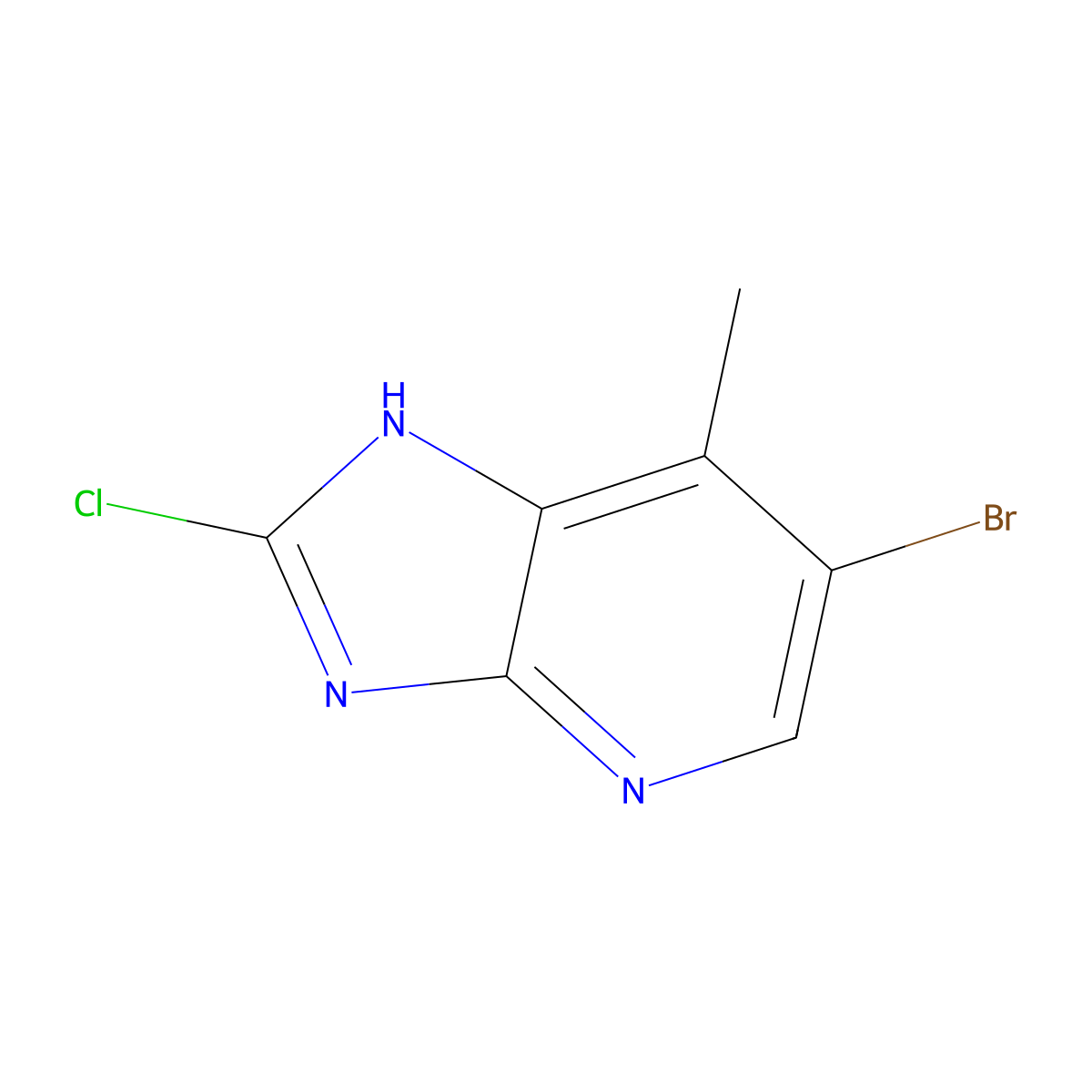6-Bromo-2-chloro-7-methyl-3H-imidazo[4,5-b]pyridine molecular structure, CAS 1388071-17-7