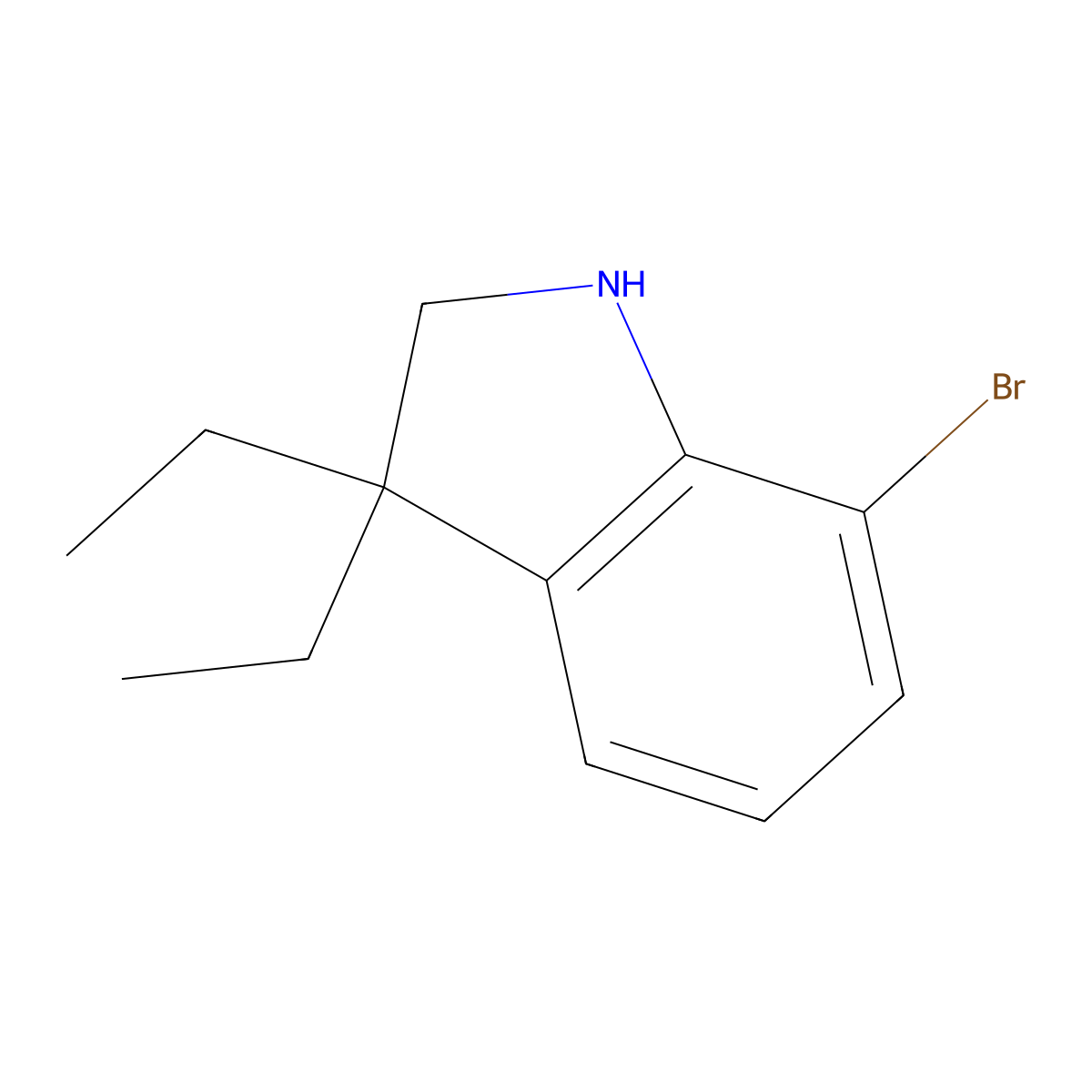 7-Bromo-3,3-diethyl-2,3-dihydro-1H-indole molecular structure, CAS 1388071-69-9