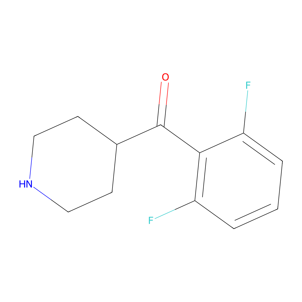 4-[(2,6-Difluorophenyl)carbonyl]piperidine molecular structure, CAS 1388072-44-3