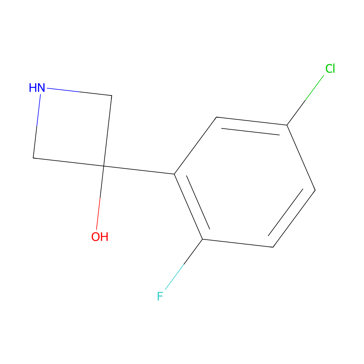 3-(5-Chloro-2-fluorophenyl)azetidin-3-ol molecular structure, CAS 1388072-70-5