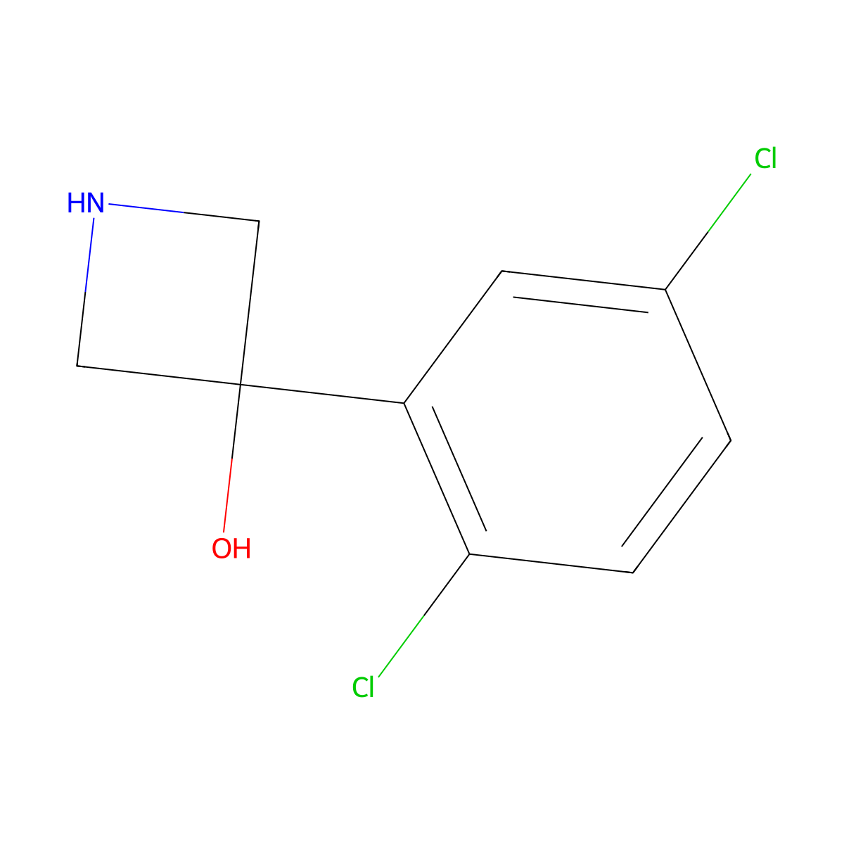 3-(2,5-Dichlorophenyl)azetidin-3-ol molecular structure, CAS 1388072-91-0