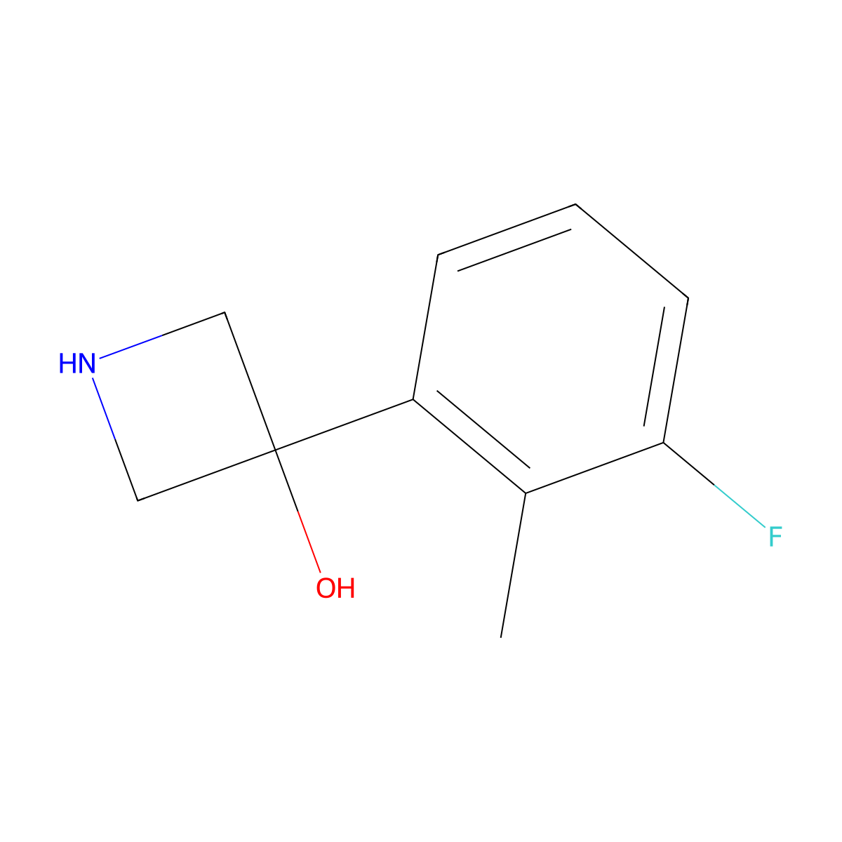 3-(3-Fluoro-2-methylphenyl)azetidin-3-ol molecular structure, CAS 1388073-01-5