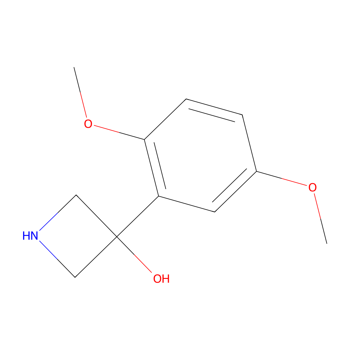 3-(2,5-Dimethoxyphenyl)azetidin-3-ol molecular structure, CAS 1388073-11-7