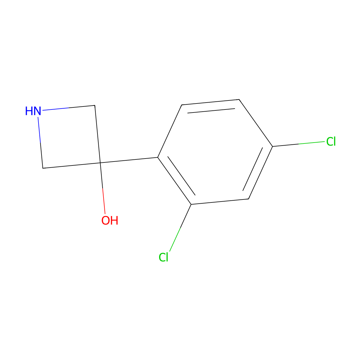 3-(2,4-Dichlorophenyl)azetidin-3-ol molecular structure, CAS 1388073-28-6