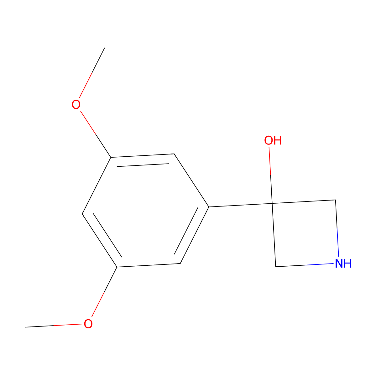 3-(3,5-Dimethoxyphenyl)azetidin-3-ol molecular structure, CAS 1388073-37-7