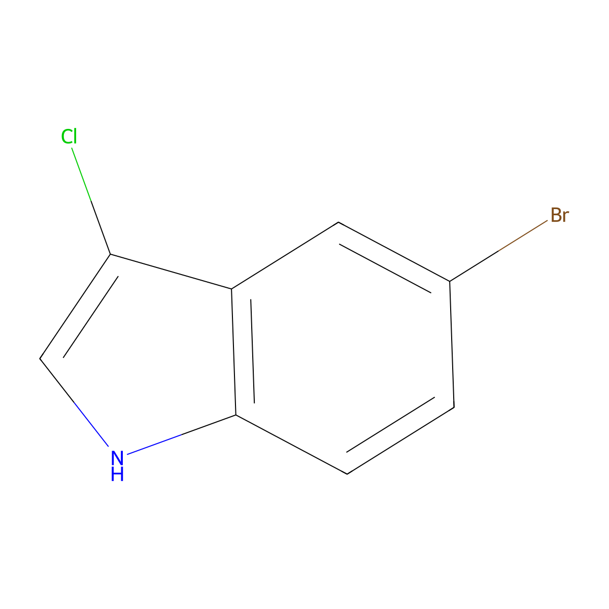 5-bromo-3-chloro-1H-indole molecular structure, CAS 1388073-38-8