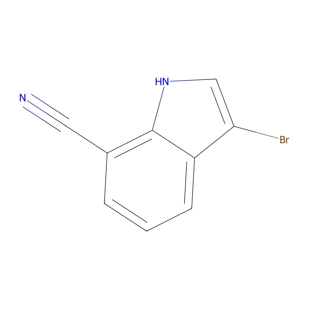 3-Bromo-1H-indole-7-carbonitrile molecular structure, CAS 1388074-13-2