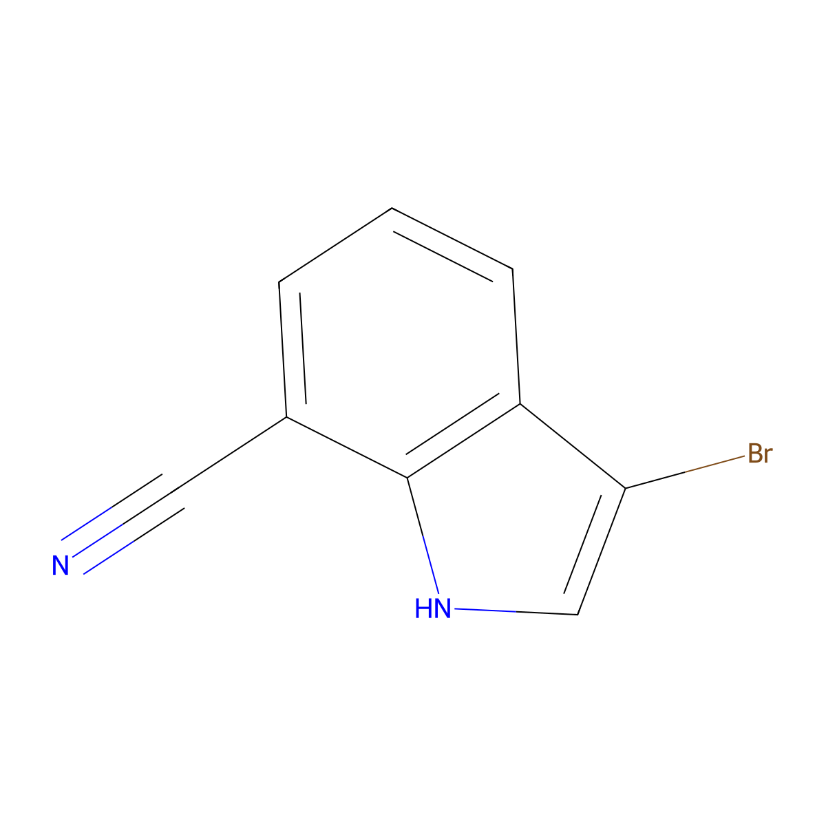 3-Bromo-1H-indole-7-carbonitrile molecular structure, CAS 1388074-13-2