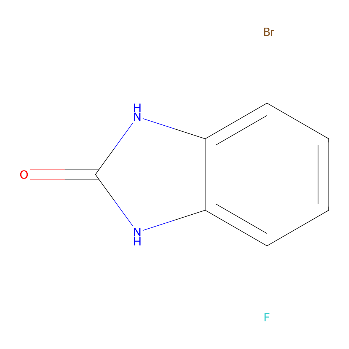 4-Bromo-7-fluoro-1H-benzo[d]imidazol-2(3H)-one molecular structure, CAS 1388074-82-5