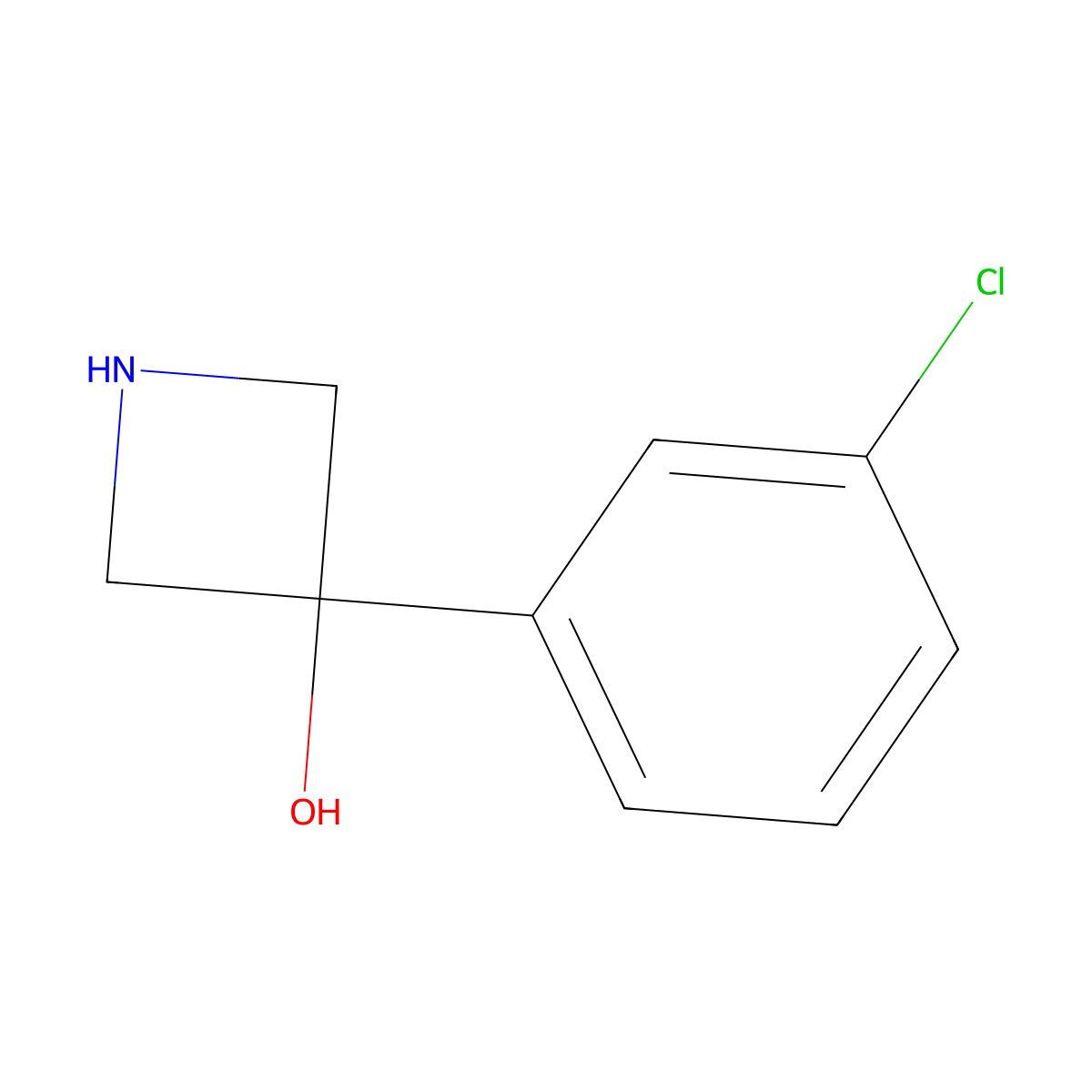 3-(3-Chlorophenyl)azetidin-3-ol molecular structure, CAS 1388075-12-4