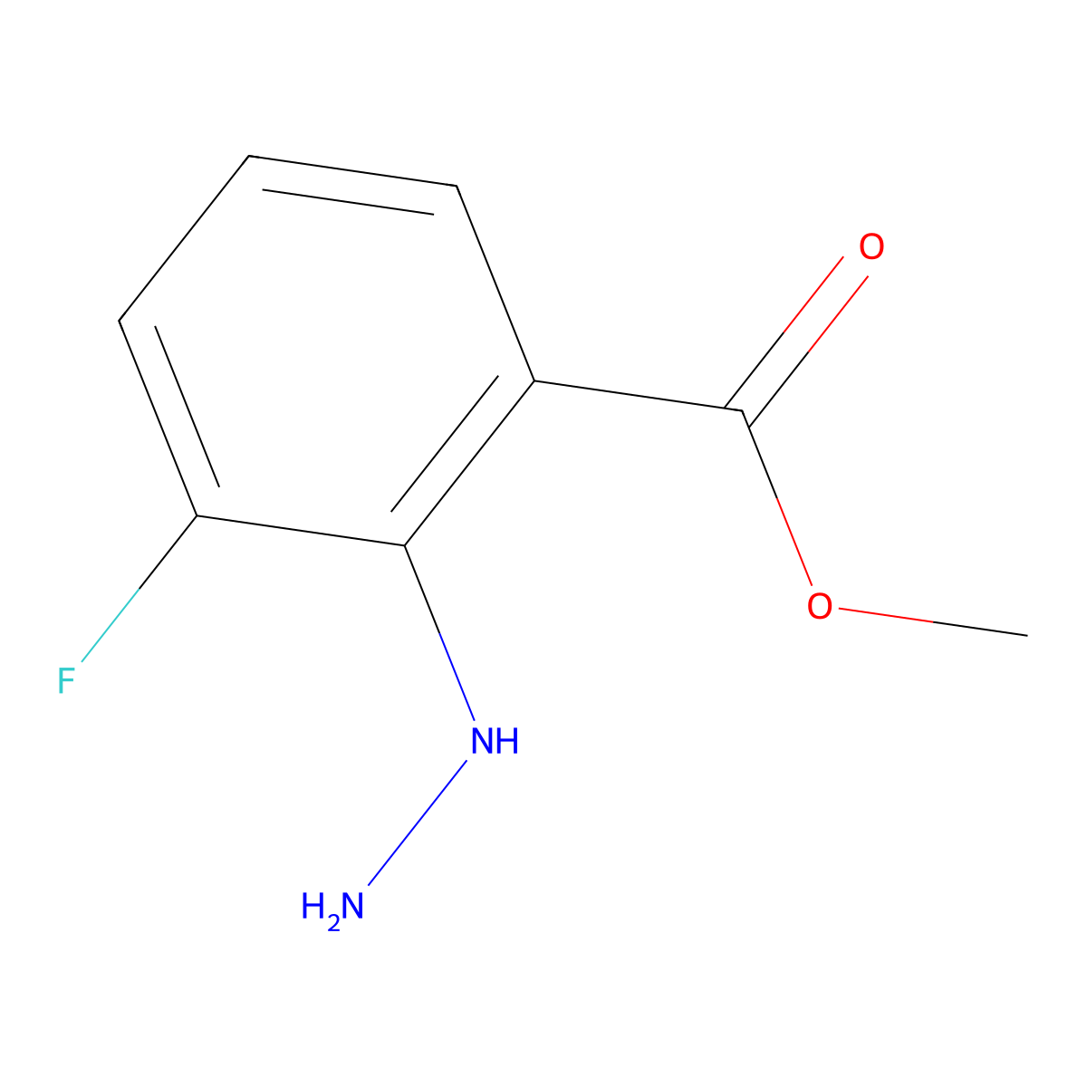 Methyl 3-fluoro-2-hydrazinylbenzoate molecular structure, CAS 1388075-28-2