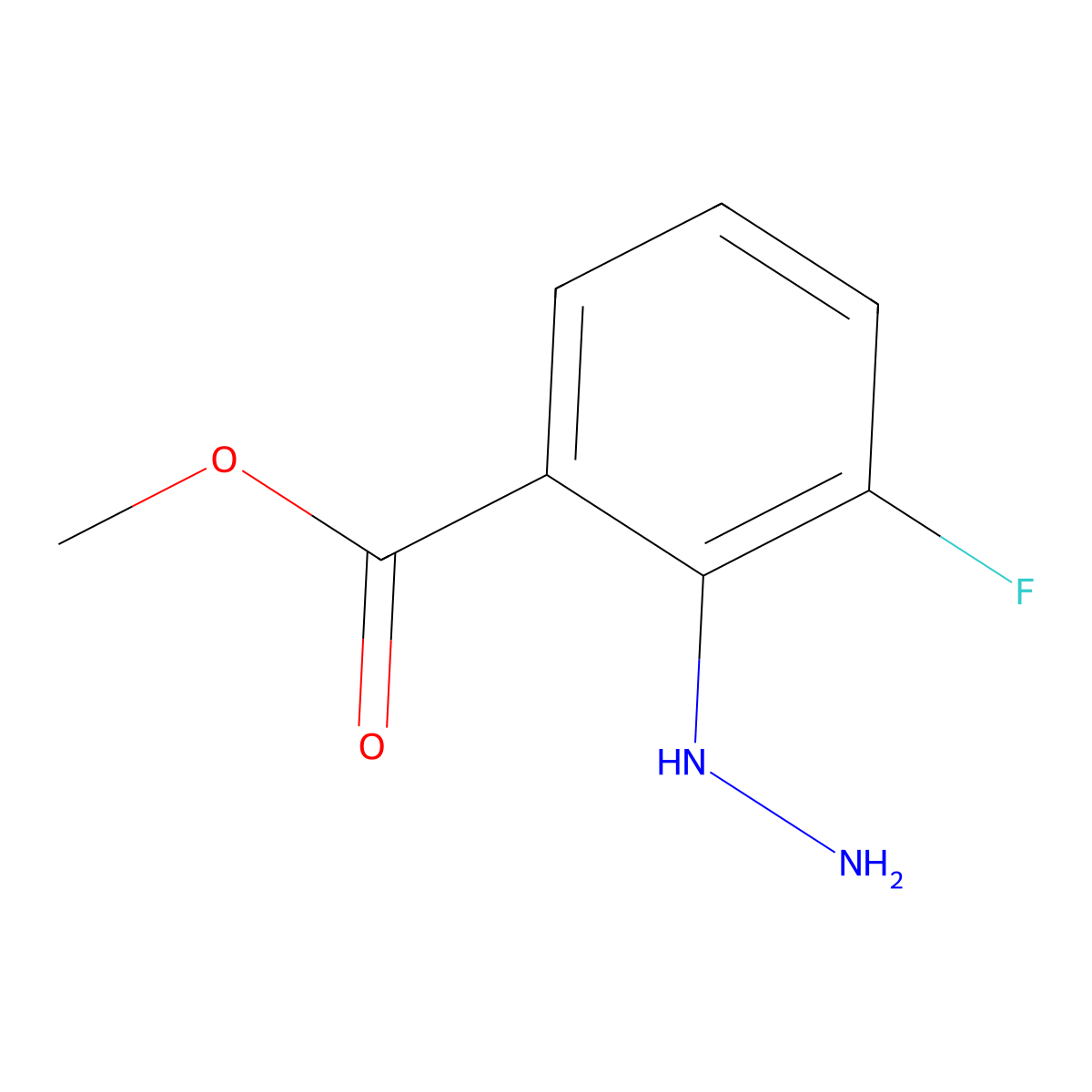 Methyl 3-fluoro-2-hydrazinylbenzoate molecular structure, CAS 1388075-28-2