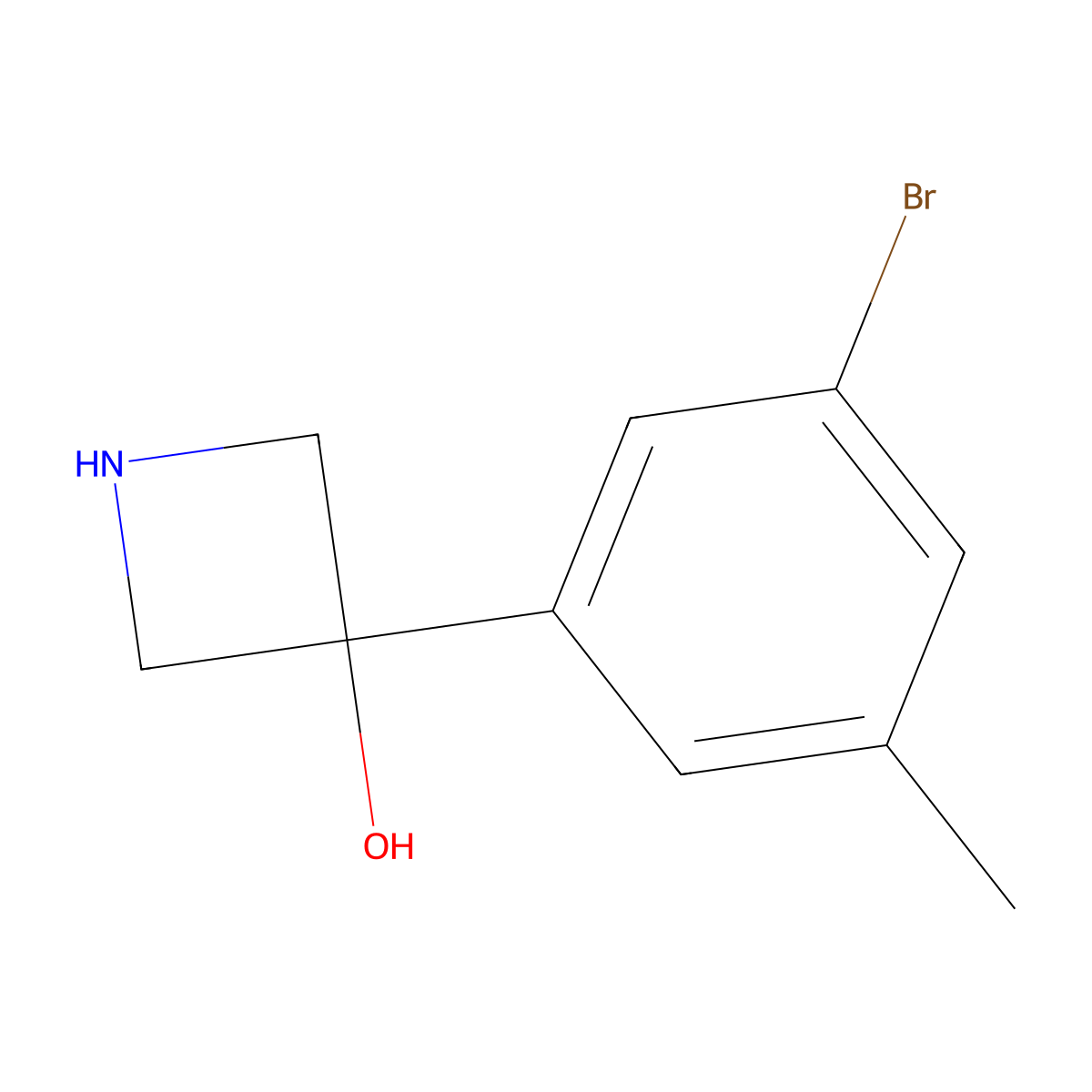 3-(3-Bromo-5-methylphenyl)azetidin-3-ol molecular structure, CAS 1388075-37-3