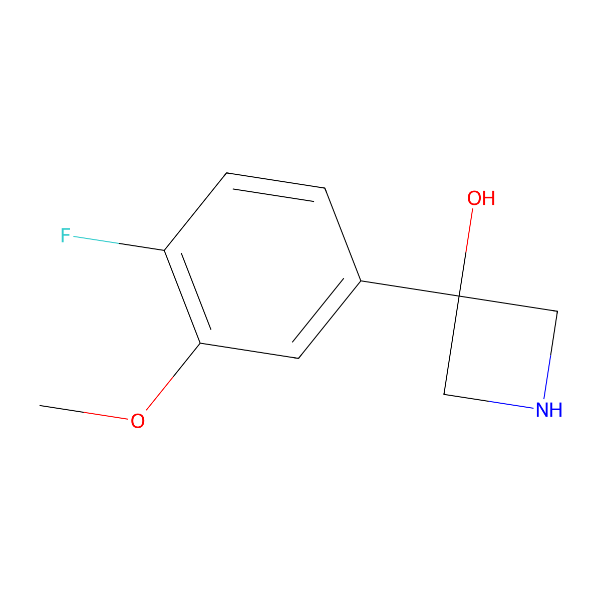 3-(4-Fluoro-3-methoxyphenyl)azetidin-3-ol molecular structure, CAS 1388075-50-0