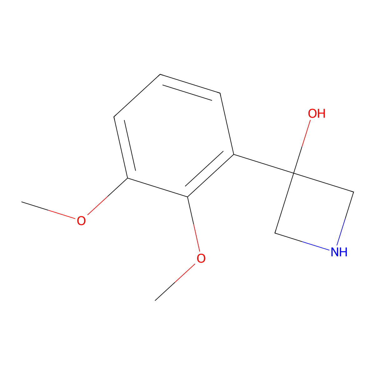 3-(2,3-Dimethoxyphenyl)azetidin-3-ol molecular structure, CAS 1388075-57-7
