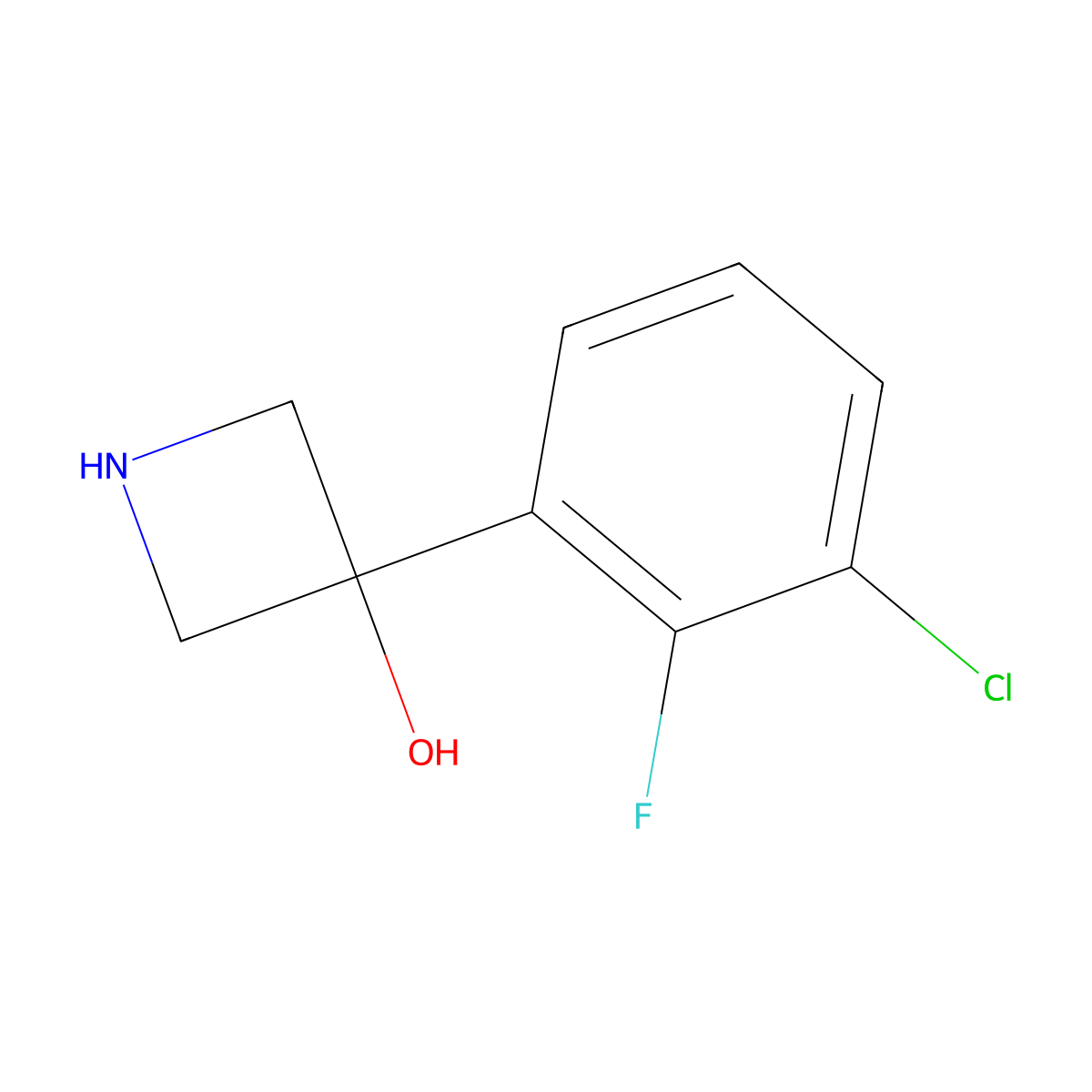 3-(3-Chloro-2-fluorophenyl)azetidin-3-ol molecular structure, CAS 1388075-63-5