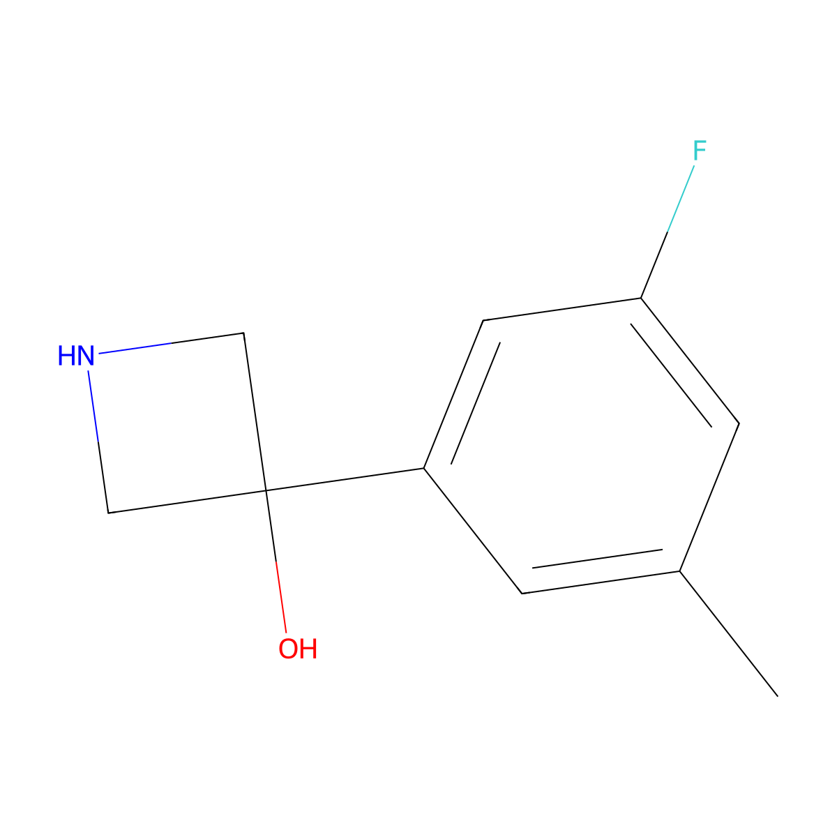3-(3-Fluoro-5-methylphenyl)azetidin-3-ol molecular structure, CAS 1388075-70-4