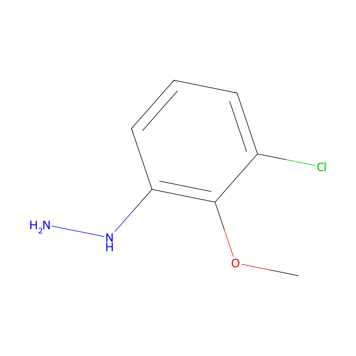 (3-Chloro-2-methoxyphenyl)hydrazine molecular structure, CAS 1388076-46-7