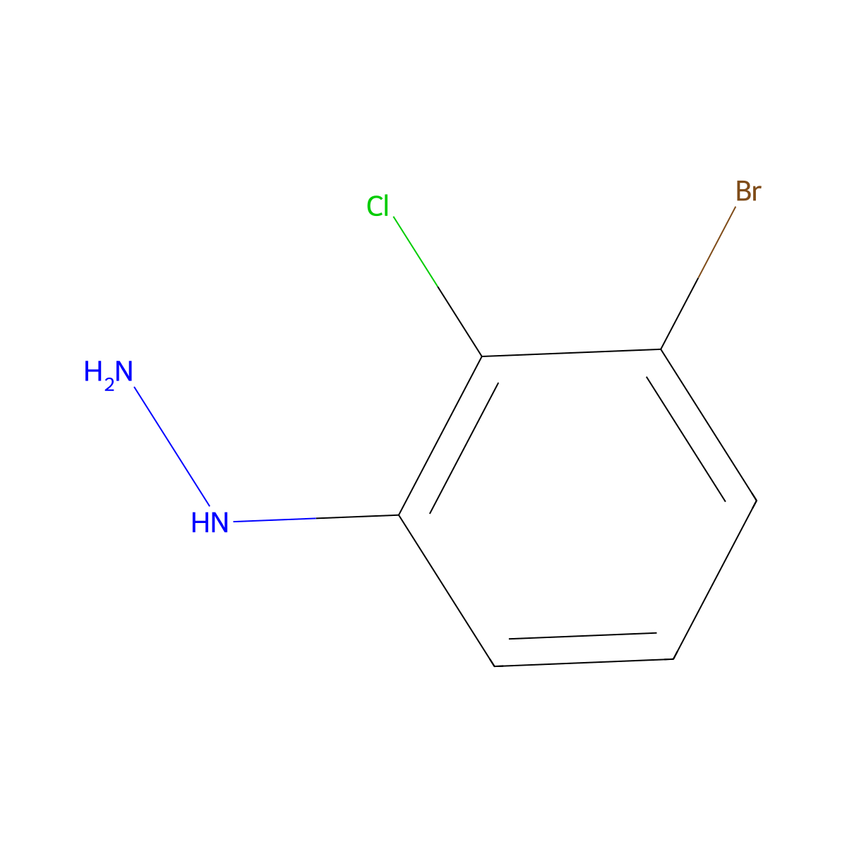 (3-Bromo-2-chlorophenyl)hydrazine molecular structure, CAS 1388076-52-5