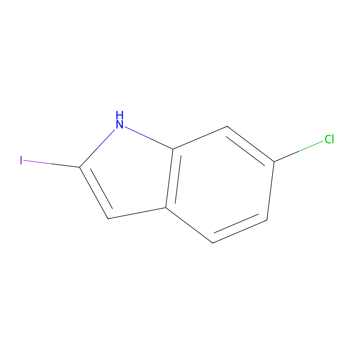 6-Chloro-2-iodo-1H-indole molecular structure, CAS 1388076-57-0