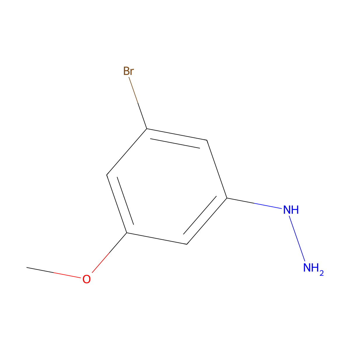 (3-Bromo-5-methoxyphenyl)hydrazine molecular structure, CAS 1388076-65-0