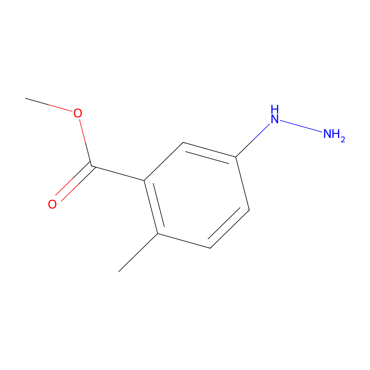 Methyl 5-hydrazinyl-2-methylbenzoate molecular structure, CAS 1388077-61-9